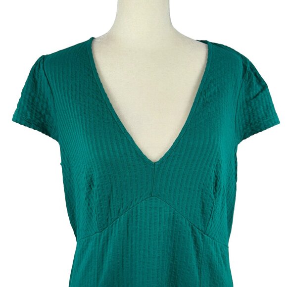 Like new BODEN Seersucker Jersey Tea Dress in Bright Emerald Size 8R - Picture 9 of 12